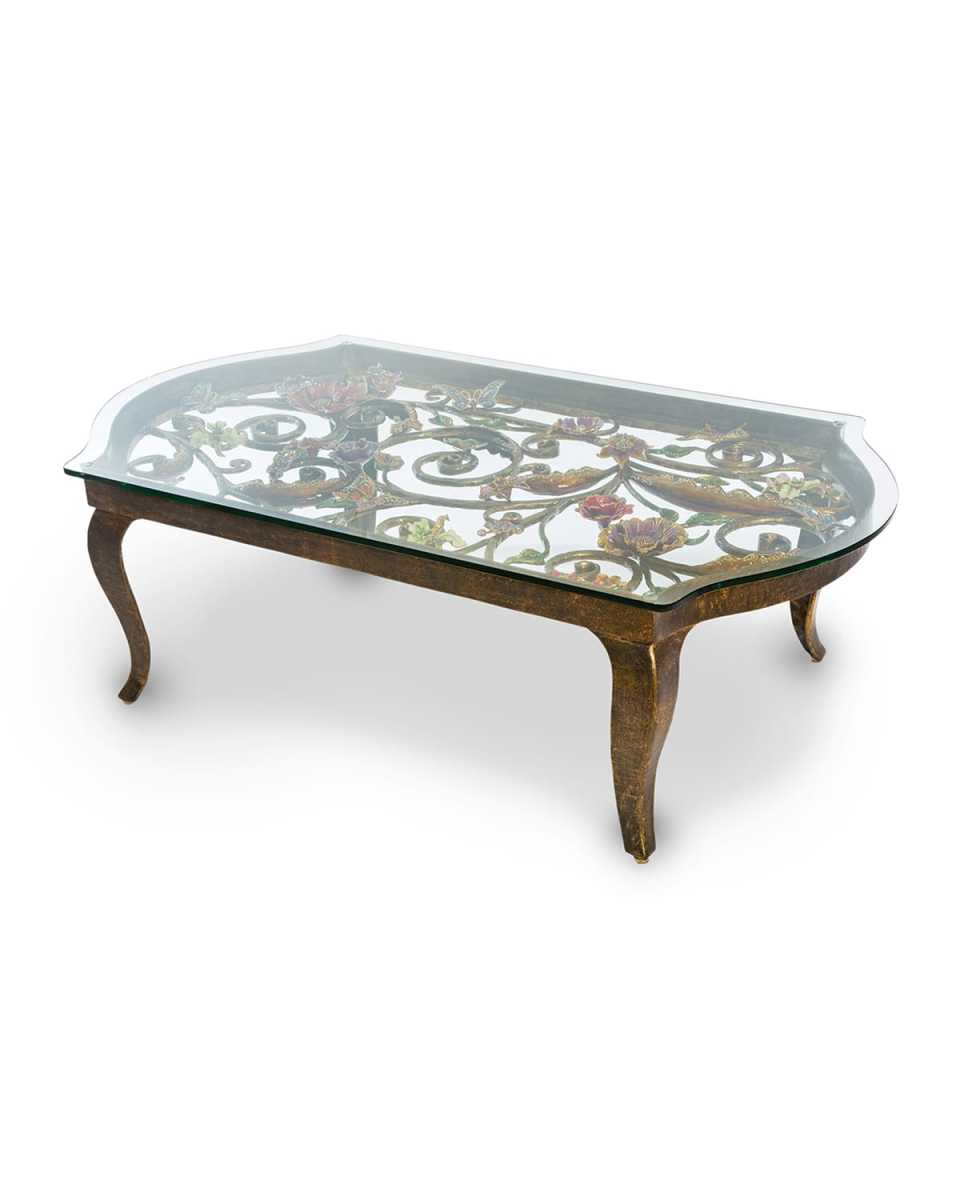 Floral & Scroll Coffee Table